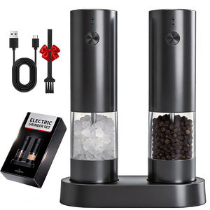 Moulin à <span class=keywords><strong>sel</strong></span> et à poivre électrique intelligent rechargeable à prix réduit, nouveau modèle, avec base de rangement - Product Image 5