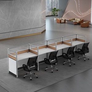 Estación de Trabajo Moderna para Oficina, Conjunto de Escritorio Modular para 4 Personas con Paneles y Sillas, Diseño Contemporáneo, Partición Independiente - Product Image 4