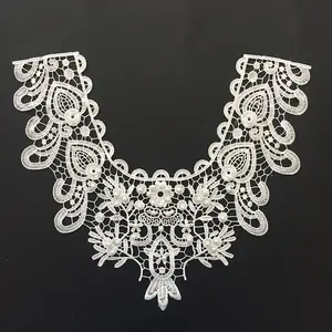 Custom fashion neckline embroidery lace collar neck motifs