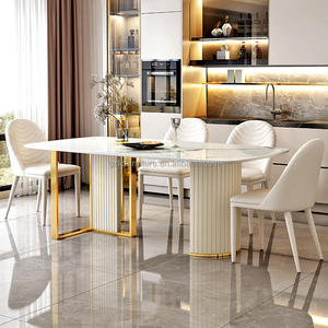 Table à <span class=keywords><strong>manger</strong></span> moderne en pierre frittée blanche de luxe, très populaire, avec 8 chaises <span class=keywords><strong>pour</strong></span> salles à <span class=keywords><strong>manger</strong></span> familiales et cuisines - Product Image 6