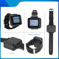 KOQI Pager Device Restaurant Système d'appel sans fil Vibration Bell 1 Montre Horloge Récepteur 10 Narguilé Bouton Étanche Buzzer