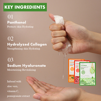 Masque facial hydratant au collagène en gros d'usine d'origine, logo personnalisé, masque facial en feuille de fruits naturel pour blanchir la peau pour femmes