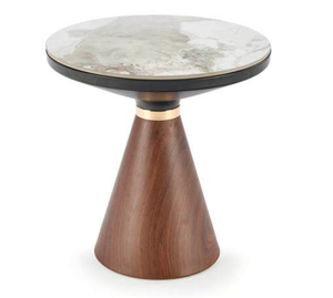 Bắc Âu hiện đại tối giản vòng Bàn cà phê thiết lập ánh sáng sang trọng cơ sở bằng gỗ với đá cẩm thạch hàng đầu cho nhà nhỏ đồ nội thất phòng khách - Product Image 1