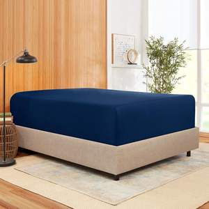 Sábana Ajustable Abp Collection Tamaño Twin XL, 24 Pulgadas de Profundidad, Azul Marino Sólido, 100% Algodón, Elástica en Toda la Períferia, para Uso Doméstico - Product Image 1
