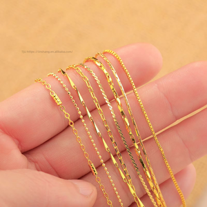 Gold-plated <b>Copper</b> Necklace Jewelry Unisex Long-lasting Color High-end Feel Collarbone Link <b>Chain</b> Sporty - Product Image 1