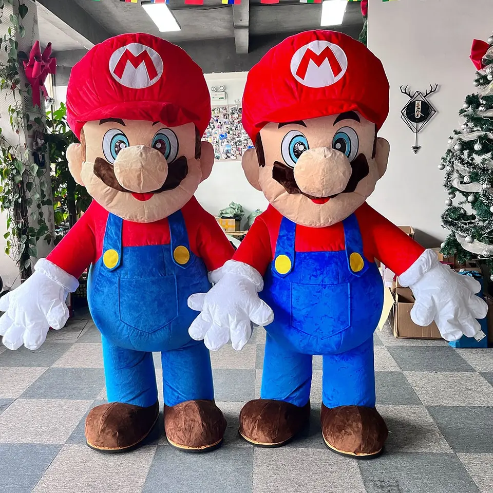 Funtoys MOQ 1 PEECE Alta qualidade personalizado filme Inflável Super Mario irmão Mascote dos desenhos animados inflável Luigi mascote Traje