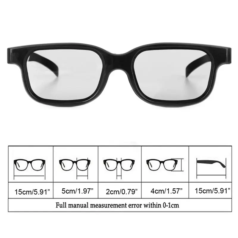1Pc de alta calidad polarizado pasivo 3D gafas negro H3 para TV Real D 3D cines