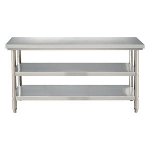 Mesa DE TRABAJO económica de tres lazos de acero inoxidable 304 con equipo de cocina de patas redondas para uso en hoteles y restaurantes - Product Image 2
