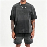 Ensemble T-shirt et short pour homme personnalisé, décontracté d'été, 2 pièces, 100% coton respirant, imprimé