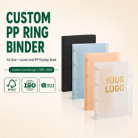 Porte-documents A4 personnalisé avec logo, en PP, 4 anneaux, couverture 0,7 mm, classeur à feuilles mobiles avec 11 pochettes, cordon élastique, fermeture OEM pour entreprises