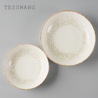 Ensemble de bols en céramique TESSWANG à motif flocon de neige, blanc crème, glaçure réactive cristalline, pour pâtes et soupes, pour restaurant