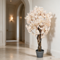 Arbre artificiel de cerisier blanc et rose, arbustes en plastique, toucher réaliste et naturel, plante en pot, décoration pour hôtel et mariage