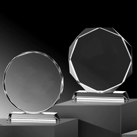 Offre Spéciale pas cher verre blanc octogonal récompenses médaille en gros différentes tailles trophée enfants charité communauté Plaque pour gravure