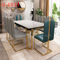 Table à manger moderne U-BEST, ensemble de tables à manger en marbre, table à manger rectangulaire de luxe pour petit appartement
