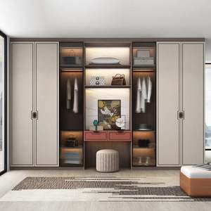Muebles de dormitorio de diseño moderno Armario de madera portátil y ajustable con puerta de madera maciza para uso doméstico - Product Image 6