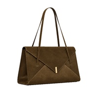 Sac bandoulière minimaliste en PU, style enveloppe de luxe, grand sac fourre-tout à rabat, sac à main tendance en métal et polyester