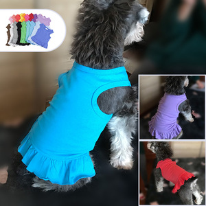 Ropa para Mascotas de Primavera/Verano, Vestido para <span class=keywords><strong>Perro</strong></span>, <span class=keywords><strong>Chaleco</strong></span> de Algodón 100% Suave, Multicolor, Liso, Venta al Por Mayor - Product Image 4