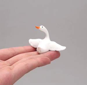 Figurine d'oiseau miniature mignonne en forme de canard blanc, petite décoration de bureau pour micro-paysages et décoration de bureau - Product Image 6