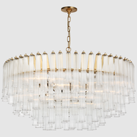 YH Intérieur Éclairage Décoratif Haut Plafond Led Cuisine Classique Verre Suspension Lampe Lustres Île En Laiton Pendentif Lumière