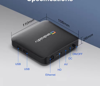 Boîtier TV Android 14 H96 Max 2T2R avec processeur Quad Core, 2 Go de RAM, 16 Go de stockage, WiFi double bande 4K, télécommande vocale et antennes intégrées (OEM/ODM QUSNHI)