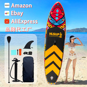 Tabla de paddle surf inflable HLSUP de 10 pies con una sola aleta para uso en el océano, tabla de surf de pie con bomba, bolsa y accesorios. - Product Image 1