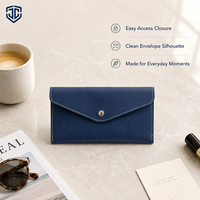 Dompet Kosmetik Kulit PU Tahan Air Model Amplop, Hadiah Merek Kecantikan GWP, Sablon OEM Grosir Logo Kustom