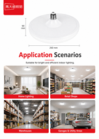Ampoule LED UFO 30W/40W/50W Ultra-fine en plastique, culot E27, économe en énergie, garantie OEM de 3 ans
