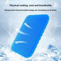 Coussin de siège en gel nid d'abeille d'été, respirant, en silicone, rafraîchissant, extra large, design épaissi pour chaise de bureau et intérieur de voiture