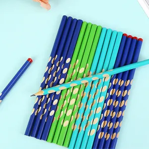 Grosir pensil Hb untuk siswa memperbaiki postur pegangan segitiga tiang pena lubang pensil perlengkapan belajar alat tulis