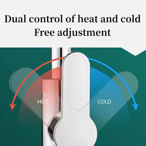 Robinet de salle de bain FSH moderne en acier inoxydable 304, finition noire, rotation à 360°, jet latéral chaud/froid, monotrou - Product Image 4