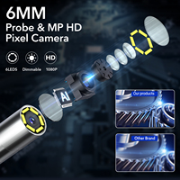 Boreskop Artikulasi 4 Arah Ralcam F6-B Layar 4,4 Inci Kabel 6Mm 1M Kamera Boreskop Artikulasi 360 Derajat Layar 4,3 Inci