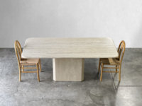 Travertin italien Beige Table basse Table à thé Table d'appoint pour salon meubles romains