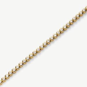 Bracciale Tennis Personalizzato con Zirconia, Placcato in Oro 18K, Ipoallergenico, Impermeabile, Design Moderno e Classico - Product Image 2