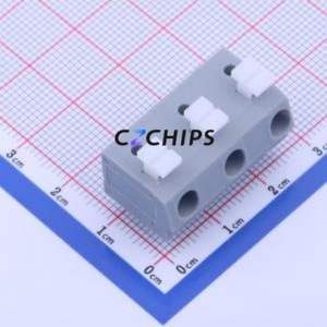 KF202-10.0-3P Spring Terminal Block Through hole Component (THT),P=10mm Connector 1x3P 10mm Gray 3P - Product Image 1