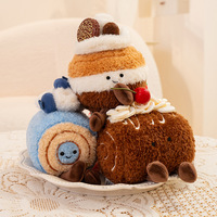 Porte-clés en peluche Kawaii en forme de nourriture, avec visage souriant, gâteau roulé, pudding, poupée, jouet, crème glacée, breloque de sac, accessoires DIY, vente en gros