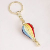 Porte-clés montgolfière personnalisé en métal émaillé avec strass, cadeau souvenir de voyage personnalisé, fabricant en gros