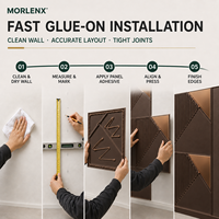 Panneaux muraux 3D modernes en PVC effet miroir à motif géométrique pour villas, appartements, chambres, hôtels, gymnases, hôpitaux et escaliers