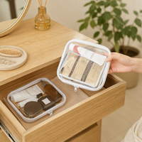 Lot de 3 pochettes rigides transparentes moyennes avec fermeture éclair, sacs transparents à fermeture éclair, pochettes rigides pour sac à main et organiseur de sac à couches