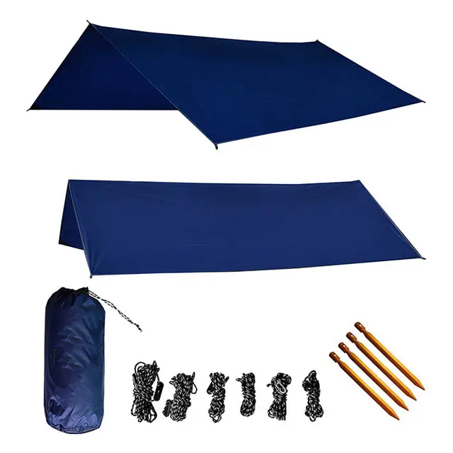 Outdoor Ultralight Nylon Waterproof Sun Shade Rain Fly Tent Shelter Hammock Tarp for Camping