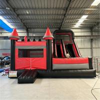 Château gonflable en PVC de qualité commerciale avec double toboggan pour enfants - Utilisation en extérieur, jardin et fête foraine