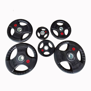 Disques de <span class=keywords><strong>musculation</strong></span> à trois poignées 5lb - 55lb, accessoires de <span class=keywords><strong>musculation</strong></span>, plaques de <span class=keywords><strong>poids</strong></span> en fonte de fer avec revêtement en caoutchouc noir - Product Image 3