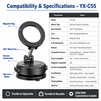 Support de téléphone magnétique modulaire YIXIN - Anneau remplaçable, 360° °   Rotation, compatible avec tous les smartphones avec coque ou logo personnalisé