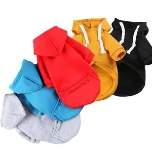 CustomWholesale Muti-Sizes Pet Zipper Pocket Hoodie Comfortable Dog Hoodies Coats Clothespet Clothes