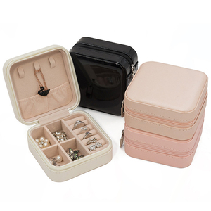 Portable mini PU leather organizer ring earring pendant bracelet necklace jewelry small box