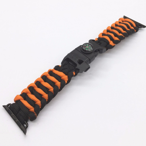 Hot Sale Weave Fire Starter Paracord Rope <strong>Survival</strong> apple <strong>Watch</strong> Band for Outdoors Camping - Product Image 1
