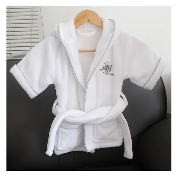 Bata de algodón personalizada para mujeres y niños, bata de baño de lujo para bebé, toalla con capucha para niños