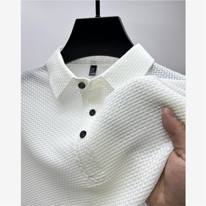 T-shirt a Maniche Corte in Rete di Seta Ghiaccio di Alta Qualità, Camicia Estiva da Uomo, Nuova <span class=keywords><strong>Polo</strong></span> Tinta Unita - Product Image 1