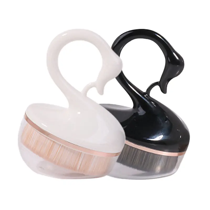 Swan Foundation Makeup Brush Flat Top Kabuki Face Liquid Powder Foundation Brush for Blending Liquid