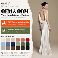 Maßgeschneiderte OEM ODM Damen Partykleidung Perlweißes Satin-Kleid mit Wasserfallausschnitt und offenem Rücken Bodenlange Slip-Maxikleider für Abendveranstaltungen Großhandel
