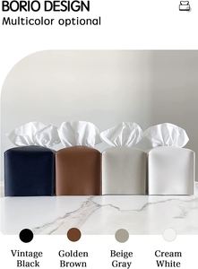 Customized High-quality Square PU Leather <b>Tissue</b> Box Cover Foldable Napkin Holder 5x5x5inch Modern Car Office - Product Image 2